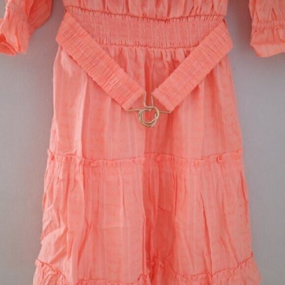 NWT Lilly Pulitzer Bright Orange Mini Dress Size XS Louisa Off The Shoulder - Picture 7 of 12